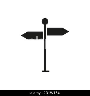 The signpost icon vector, solid illustration, pictogram isolated on white Stock Vector