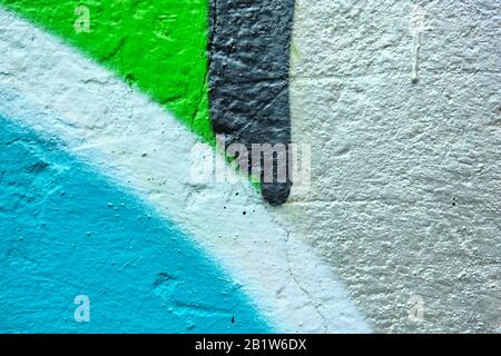 Abstract texture silver plaster, green and blue with lines of white and black. Close up. Stock Photo