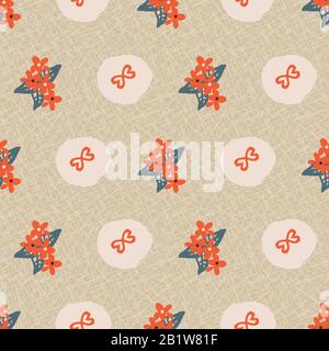 flowers and butterflies seamless vector pattern Stock Vector