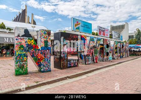 Newborn Monument in Pristina Stock Photo