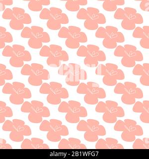 Vector tropical flowers patten. Seamless design with simple botanical elements. Aloha Hawaii vector editable file. Pastel tone colors Stock Vector