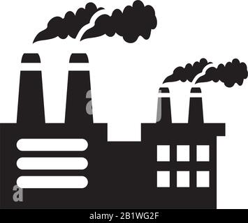 Factory eco power plants industrial icon template black color editable. Factory eco power plants industrial icon symbol Flat vector illustration for g Stock Vector