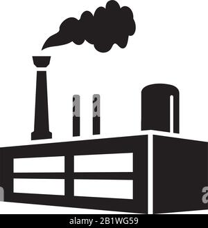 Factory eco power plants industrial icon template black color editable. Factory eco power plants industrial icon symbol Flat vector illustration for g Stock Vector