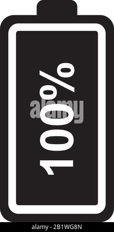 Low and full Battery charging icon template black color editable. Low and full Battery charging icon symbol Flat vector illustration for graphic and w Stock Vector