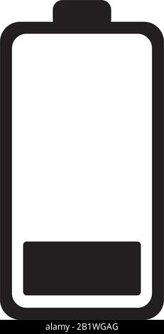 Low and full Battery charging icon template black color editable. Low and full Battery charging icon symbol Flat vector illustration for graphic and w Stock Vector