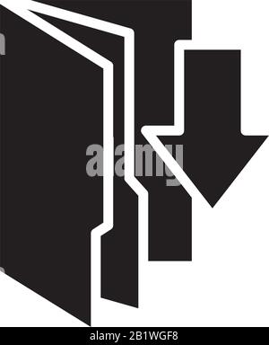 Download file icon template black color editable. Download file icon symbol Flat vector sign isolated on white background. Simple logo vector illustra Stock Vector
