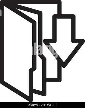 Download file icon template black color editable. Download file icon symbol Flat vector sign isolated on white background. Simple logo vector illustra Stock Vector