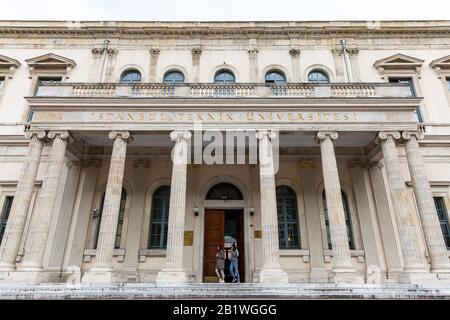 Exterior facade view of ITU School of Architecture which is the first institution in Ottoman Empire that educate students about architecture. Stock Photo