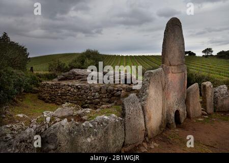 Giants megalithic tombs in Arzachena.Tomba dei Giganti di Coddu Vecchiu. Arzachena, Sardinia. Italy Stock Photo