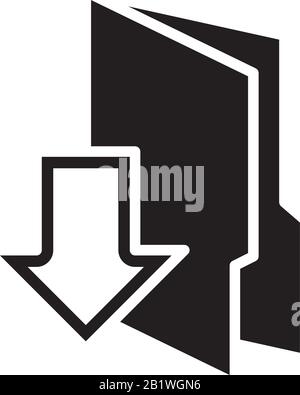 Download file icon template black color editable. Download file icon symbol Flat vector sign isolated on white background. Simple logo vector illustra Stock Vector