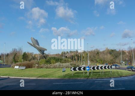 the whittle jet memorial, Lutterworth, Leicestershire Stock Photo