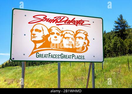 South Dakota Welcome sign, USA Stock Photo