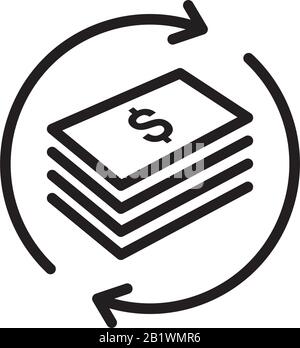 Money Exchange Transfer money icon template black color editable. Money Exchange symbol Flat vector sign isolated on white background. Simple logo vec Stock Vector