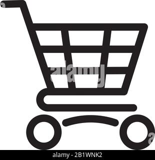 Add to shopping cart icon template black color editable. Trolley thin line icon symbol Flat vector sign isolated on white background. Simple logo vect Stock Vector