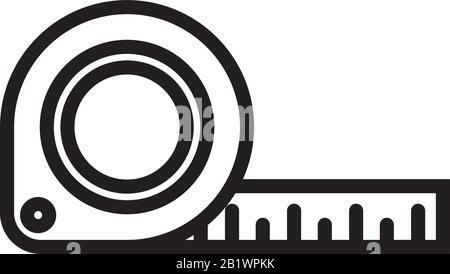 Measuring tape icon template black color editable. Measuring tape icon line icon symbol Flat vector sign isolated on white background. Simple logo vec Stock Vector