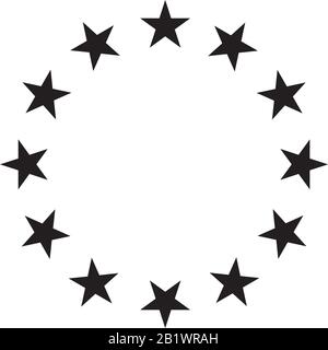 Stars in Circle icon template black color editable. Stars in Circle icon symbol Flat vector sign isolated on white background. Simple logo vector illu Stock Vector