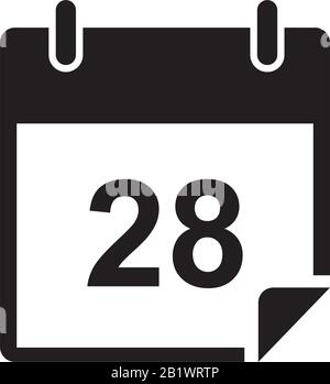 Calendar date, Date notes business, office event icon template black color editable. Calendar date symbol Flat vector illustration for graphic and web Stock Vector