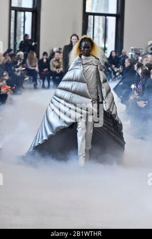 Paris, France. 27th Feb, 2020. Model walks on the runway at the Rick Owens fashion show during Fall/Winter 2020/2021 Fashion Week in Paris, France on Feb. 27, 2020. (Photo by Jonas Gustavsson/Sipa USA) Credit: Sipa USA/Alamy Live News Stock Photo