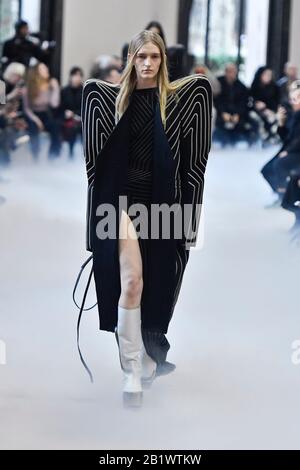 Paris, France. 27th Feb, 2020. Model walks on the runway at the Rick Owens fashion show during Fall/Winter 2020/2021 Fashion Week in Paris, France on Feb. 27, 2020. (Photo by Jonas Gustavsson/Sipa USA) Credit: Sipa USA/Alamy Live News Stock Photo