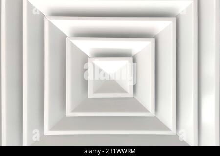 White, square, vent plastic hatch,background texture Stock Photo