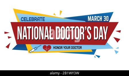 National doctor's day banner design on white background, vector illustration Stock Vector