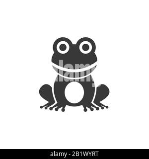 Frog. Isolated icon. Animal glyph vector illustration Stock Vector