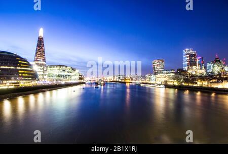 River Thames by Night Stock Photo