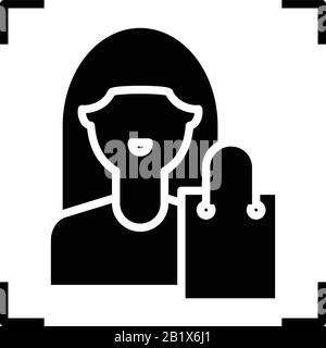 Client choise black icon, concept illustration, vector flat symbol, glyph sign. Stock Vector