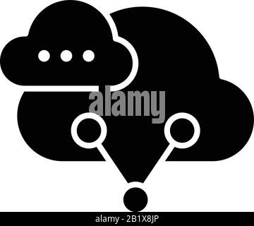 Cloud services black icon, concept illustration, vector flat symbol, glyph sign. Stock Vector