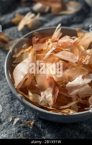 Organic Dried Japaense Dried Bonito Flakes in a Bowl Stock Photo