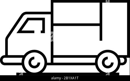 Lorry line icon, concept sign, outline vector illustration, linear symbol. Stock Vector