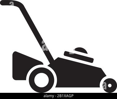 Lawn mower icon template black color editable. Lawn mower icon symbol Flat vector illustration for graphic and web design. Stock Vector