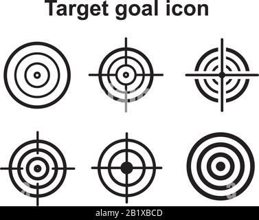 Target Goal icon template black color editable. Target Goal icon symbol Flat vector illustration for graphic and web design. Stock Vector