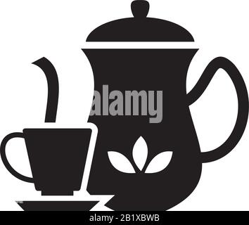 Pouring tea party icon template black color editable. Pouring tea party icon symbol Flat vector illustration for graphic and web design. Stock Vector