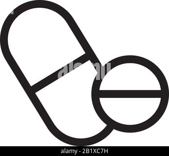 Medical pill icon template black color editable. Medical pill icon symbol Flat vector illustration for graphic and web design. Stock Vector