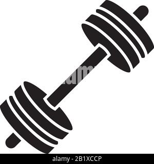 Dumbbells barbell muscle lifting icon template black color editable. Dumbbells barbell muscle lifting icon symbol Flat vector illustration for graphic Stock Vector