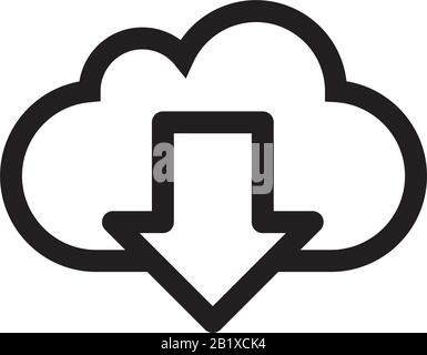 Download Cloud icon template black color editable. Download Cloud icon symbol Flat vector illustration for graphic and web design. Stock Vector