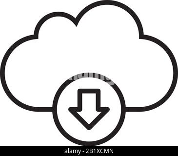 Download Cloud icon template black color editable. Download Cloud icon symbol Flat vector illustration for graphic and web design. Stock Vector