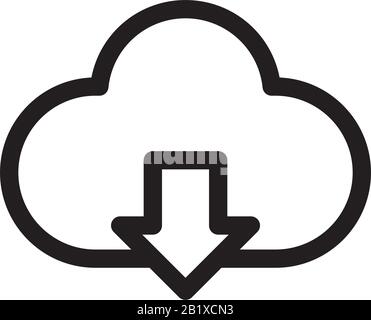 Download Cloud icon template black color editable. Download Cloud icon symbol Flat vector illustration for graphic and web design. Stock Vector