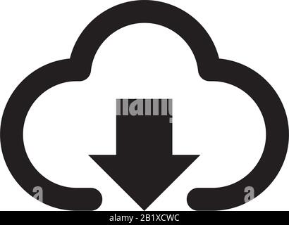 Download Cloud icon template black color editable. Download Cloud icon symbol Flat vector illustration for graphic and web design. Stock Vector