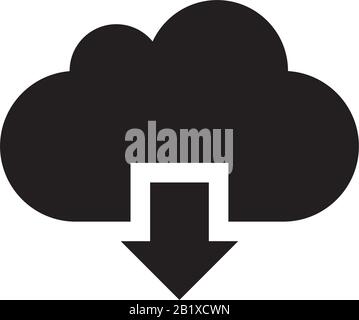 Download Cloud icon template black color editable. Download Cloud icon symbol Flat vector illustration for graphic and web design. Stock Vector