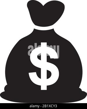 Money bag icon template black color editable. Money bag icon symbol Flat vector illustration for graphic and web design. Stock Vector