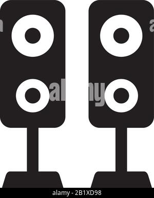 Stereo Speaker Icon template black color editable. Stereo Speaker Icon symbol Flat vector illustration for graphic and web design. Stock Vector
