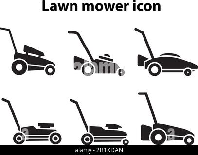 Lawn mower icon template black color editable. Lawn mower icon symbol Flat vector illustration for graphic and web design. Stock Vector