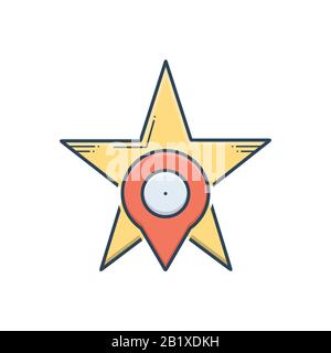 Starred location icon Stock Vector
