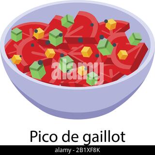 Pico de gaillot icon, isometric style Stock Vector