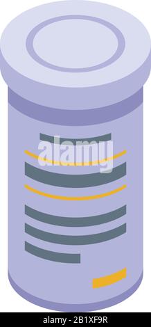 Aspirine jar icon, isometric style Stock Vector