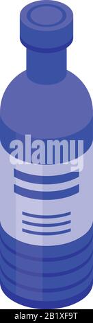 Flu syrup bottle icon, isometric style Stock Vector