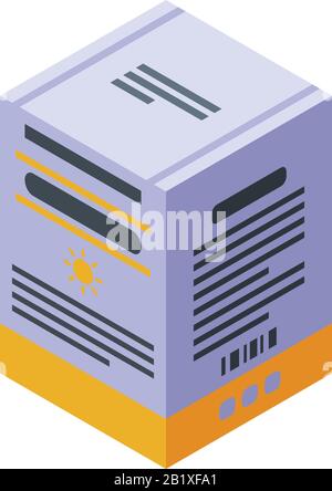 Vitamin jar pack icon, isometric style Stock Vector