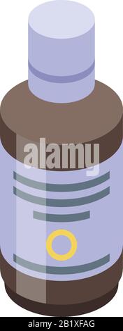 Flu kid syrup icon, isometric style Stock Vector